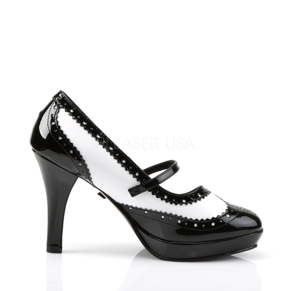 Pin Up 50s Saddle Mary Jane High Heel Shoes - Picture 4 of 4
